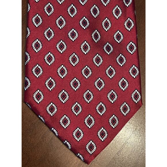 Jos. A. Bank Executive Collection Red Blue 100% Silk Mens Neck Tie Made In China - Picture 1 of 9